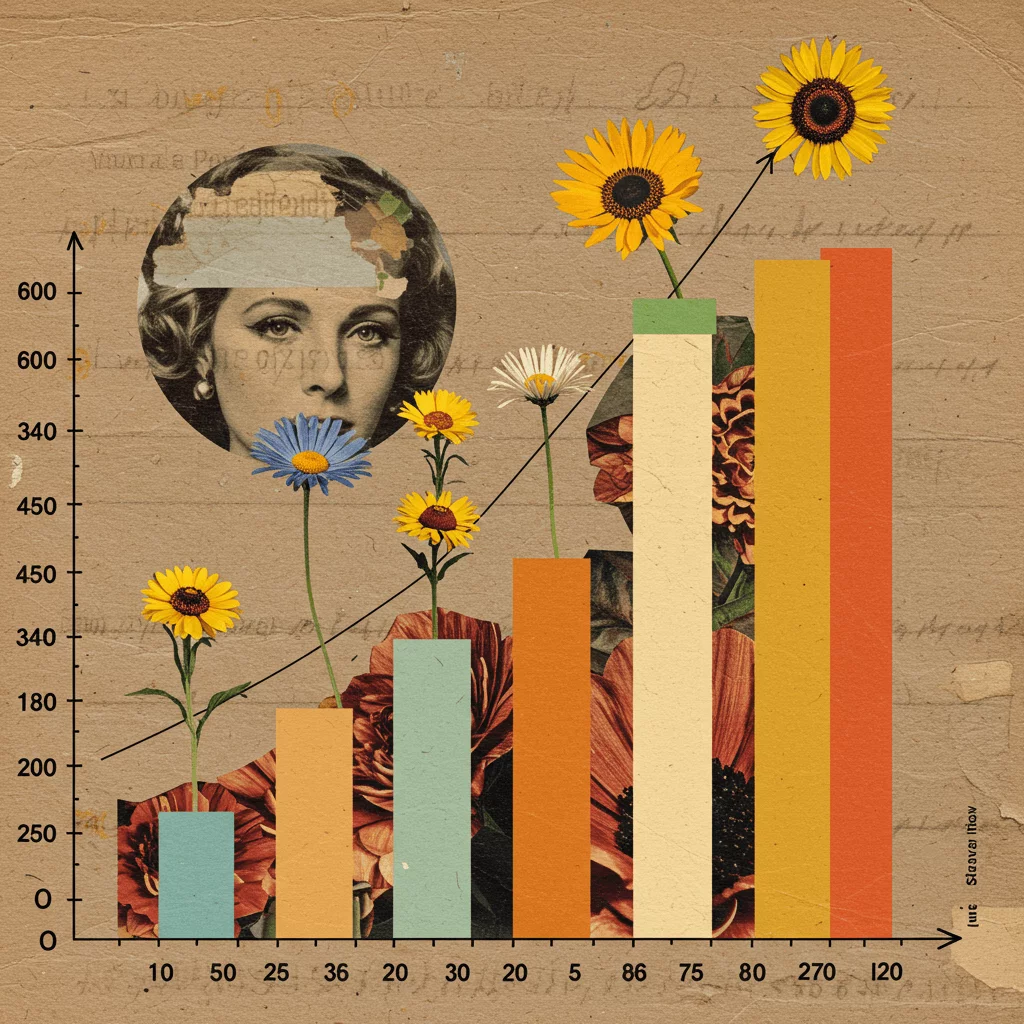 Ilustração de um gráfico de barras mostrando o crescimento da receita da empresa